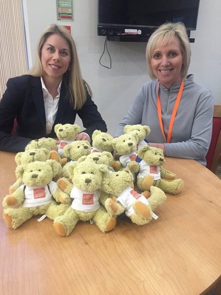 Abbie and Zoe with bears