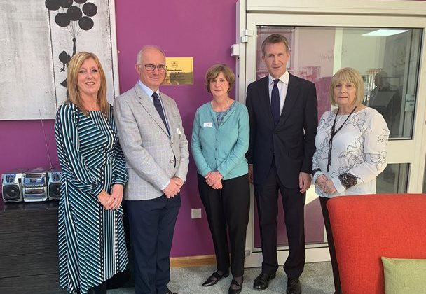 Photo of some of the Barnsley Hospice team with MP Dan Jarvis who opened the new Inpatient unit.