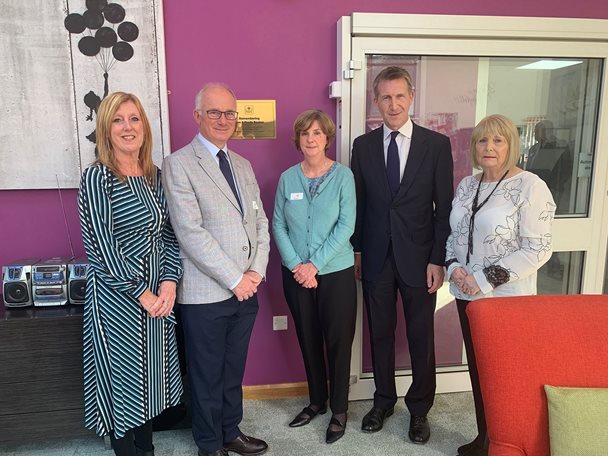Photo of some of the Barnsley Hospice team with MP Dan Jarvis who opened the new Inpatient unit.