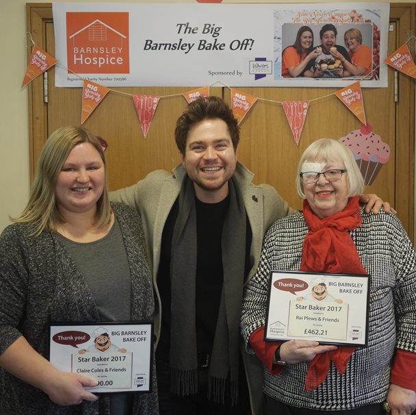 Sam Nixon with Barnsley Bake off winners