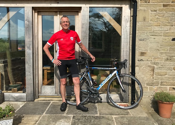 John Pitt with his bicycle