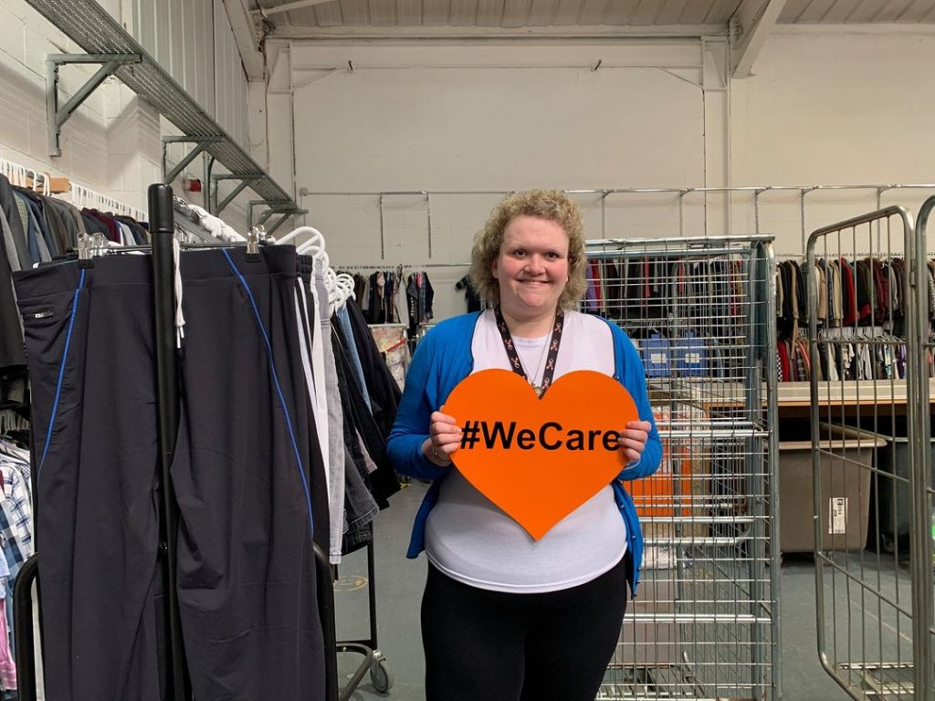 Photo of a volunteer at the Barnsley Hospice retail hub