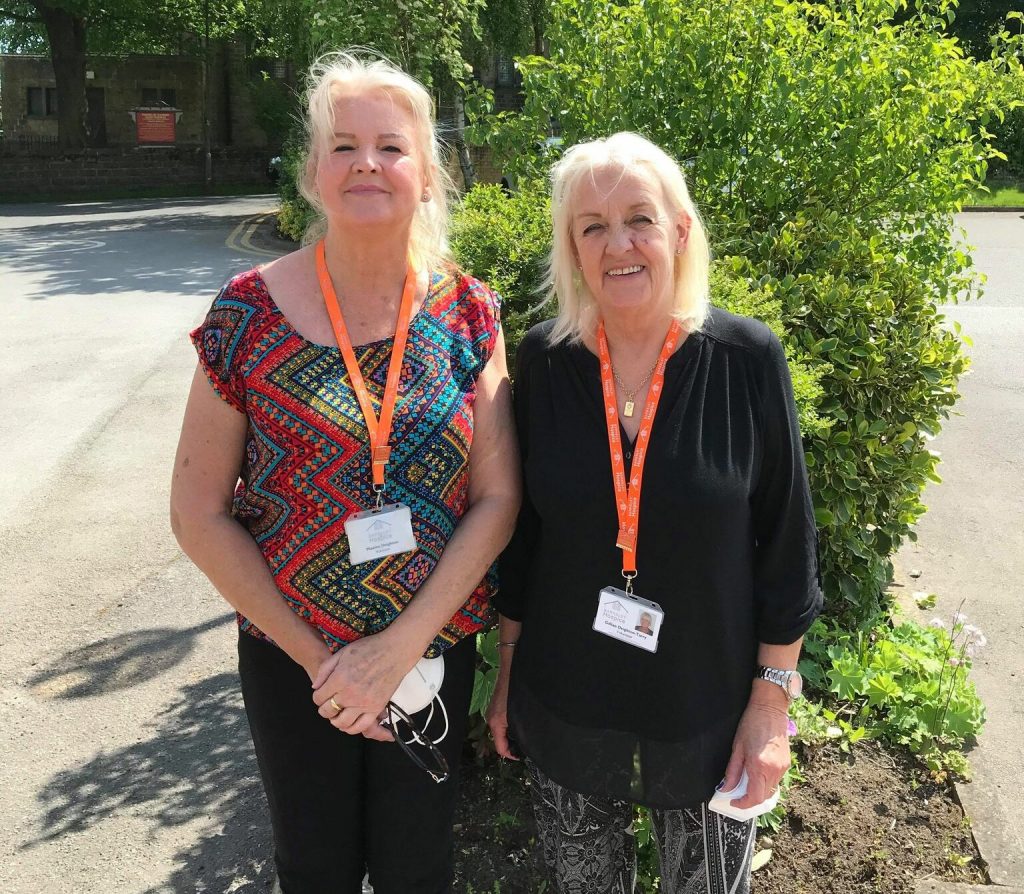 Photo of two ladies who volunteer for Barnsley Hospice.