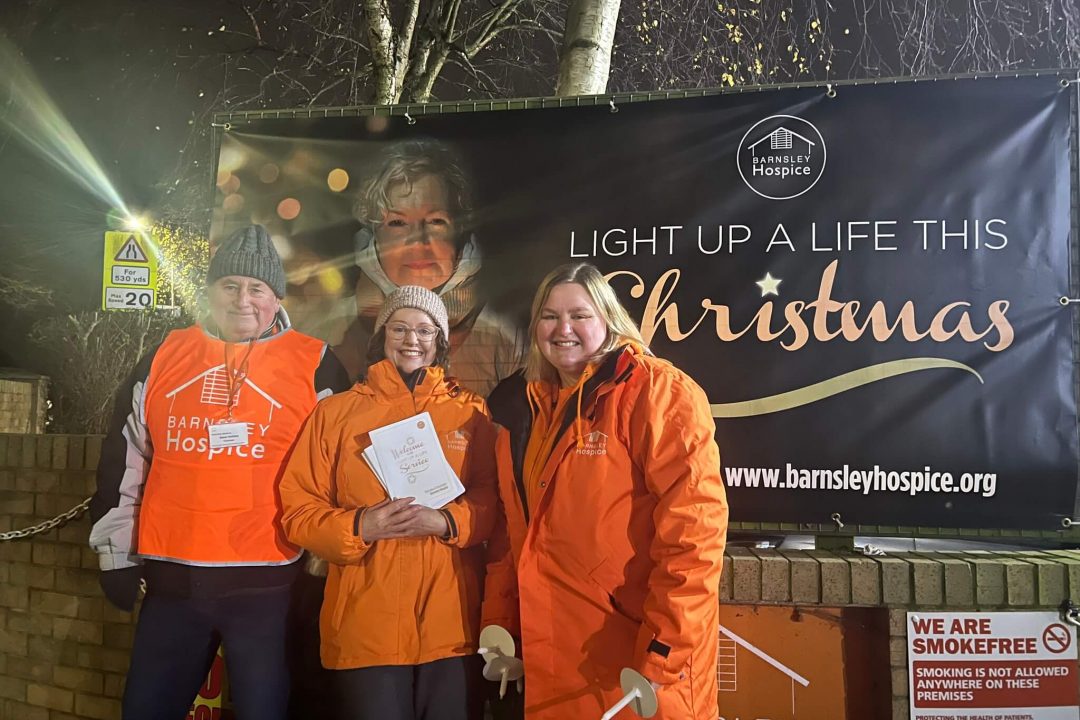 Barnsley Hospice staff and volunteer at Light up a Life Service