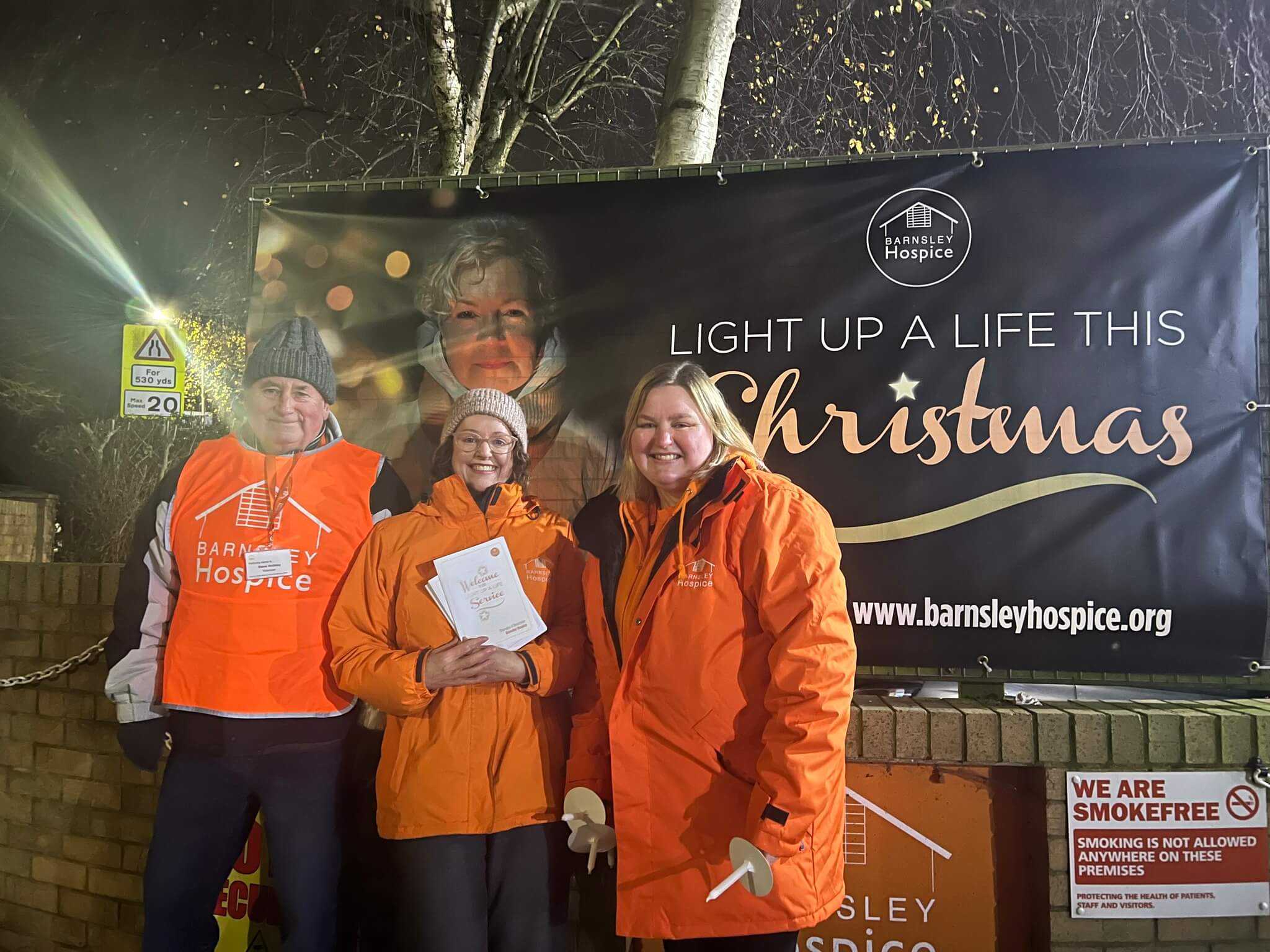 Barnsley Hospice staff and volunteer at Light up a Life Service
