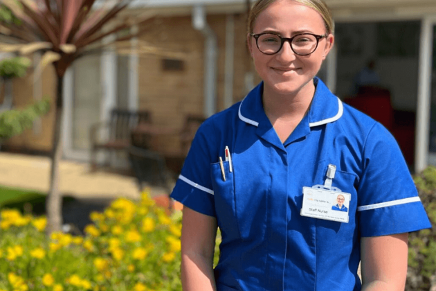 nurse standing in the garden