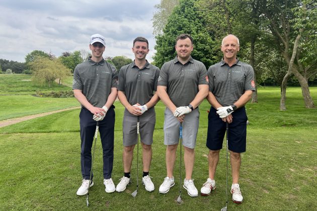 Legacy Financial, the winning team at Barnsley Hospice's Golf Day 2024, on the Silkstone Golf Course green