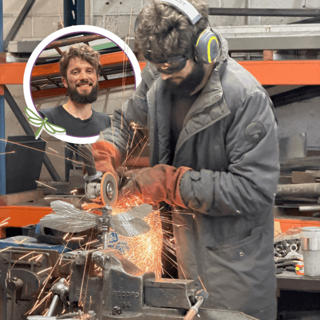 George Fell in workshop