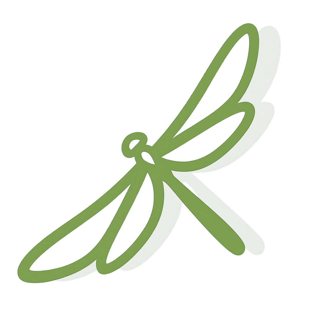 Dragonfly illustration in green